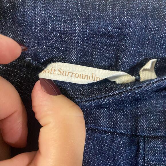 Soft Surroundings Dark Wash Denim Pull On Stretch Jegging Petite Size PM - Picture 3 of 8